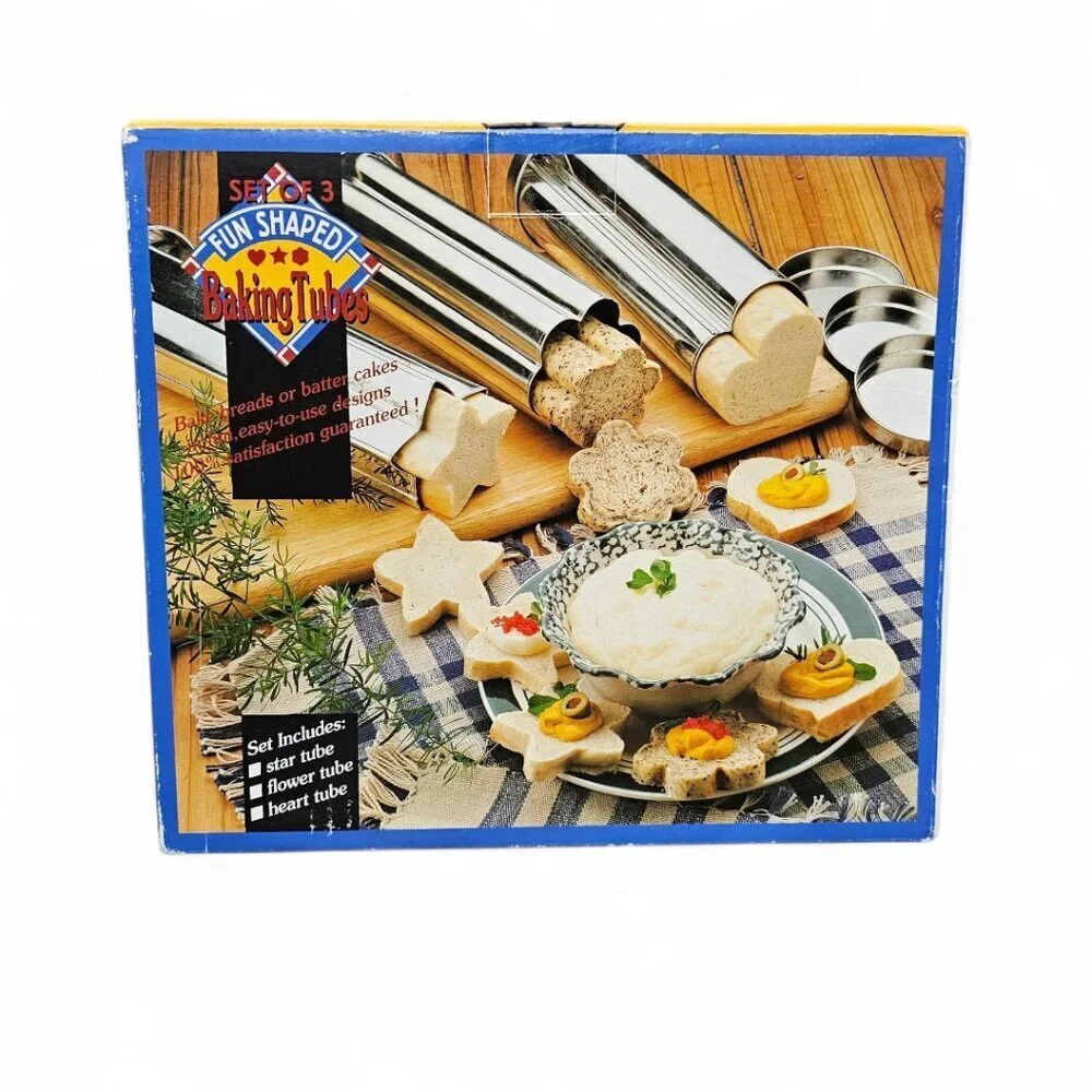 Fun Shaped Baking Tubes Set Of 3 Includes Star, Flower & Heart Tubes New in box